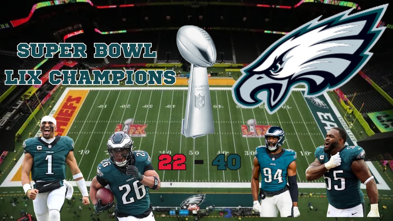 The Philadelphia Eagles celebrating their Super Bowl LIX victory